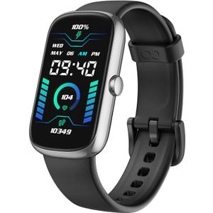 Fitness Tracker with Heart Rate Blood Oxygen Sleep Monitor, IP68 Waterproof Activity & Fitness Trackers Pedometer, Fitness Watches for Women Men, Step Counter Wrist 5.5''-7.8'' (Black)
