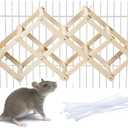 Wooden Rat Climbing Toys, Natural Pet Rat Cage Accessories Climbing Ladder, Fancy Rats Enrichment Toy Activities, Hanging Rodent Toys for Pet Rats in Cage Playing Chewing (M, 1pc)
