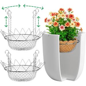 Pack 2 Adjustable Planter Insert for Pots Any Height, Plant Risers for 12-18" Wide Top Opening Pots,Wedding & Party Decor