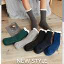 EBMORE Mens Slipper Fuzzy Socks Winter Cozy Fluffy Cabin Warm Fleece Soft Comfy Thick Non Slip Home Socks (Dark Grey)