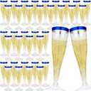 Jingmore 36 Pcs Plastic Champagne Flutes 4.5 oz Clear Disposable Wine Glasses Cocktail Cup Champagne Glass for Mother's Day Wedding Graduation Summer Birthday Party Favor (Blue)