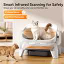 Meowant Extra Large Automatic Litter Box, Self Cleaning Cat Litter Box for Multiple Cats, Open Top Design with APP Control, Infrared Scanning and Anti-Pinch, 12L Waste Bin, Odor Free, XXXL Space