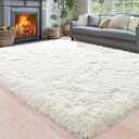 Area Rugs for Living Room 6x9, Ultra Soft Fluffy Rug for Bedroom, Modern Shaggy Carpets Fuzzy Rug for Girls Boys Room Home Indoor Nursery Teens Dorm Decor, Upgrade Non-Slip Durable, Cream White