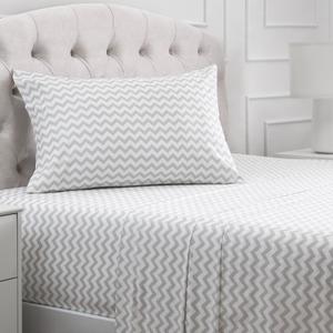 Mellanni Twin XL Sheets Set - 3 PC Iconic Collection Bedding - Hotel Luxury, Extra Soft, Cooling Bed Sheets - Wrinkle, Fade, Stain Resistant (Twin Extra Long, Chevron Gray)