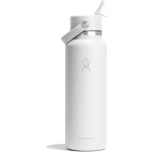 Hydro Flask Water Bottle - Insulated Stainless Steel - Wide Straw Lid, Non Spill, Leakproof in 40 Oz Tonal White