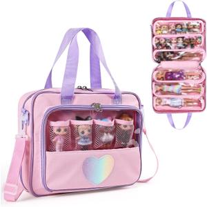 Doll Carrying Bag Compatible with LOL Surprise Dolls, Storage Organizer Compatible with Barbie Dolls 6-12Inch, Multiple Pockets for Accessories(Bag only)