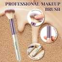 SOYOK Makeup Brush Set, Premium Synthetic Makeup Brushes with 2 Puffs, 8 Pcs Make up Brushes for Powder Concealers Eye Shadows Blush, Brush Kit with Gift Box for Beginners Professional Travel (Sliver)