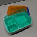 buluker 4 Pack Bento Lunch Box Set 3 Compartment Wheat Straw Meal Prep Food Storage Containers Plastic, Microwave and Dishwasher Safe（Jewel Brights）