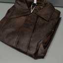 Casly Lamiit Women's Faux Leather Jacket Oversized Motorcycle Zipper Bomber Coats Fashion Casual Travel Outfits, Brown, X-Small