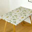 2 x Rectangle Picnic Table Cloth, Elastic Waterproof Fitted Vinyl Tablecloths for 4 Foot Tables, Wipeable Flannel Backed Table Covers for Dining, Camping, Outdoor(Magpie,24"x48")