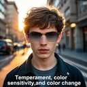 Smart Bluetooth Glasses with AI Translation, 164 Languages Translator, with Speaker,Photochromic Lenses, TR90 Frame, 5H Battery Life, Open-Ear Audio for Men & Women, Driving,Travel&Work