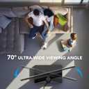 AX WABER Floor TV Stand with Power Outlet, Universal TV Stand Mount for 27-65 inch TV up to 88lbs, 70 Degree Swivel 9 Level Height Adjustable with Tempered Glass Base for Bedroom, Office Black