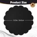 60 Pcs Black Paper Placemats, 13.5 Inch Disposable Scalloped Placemat Round Table Place Mats Decorative Paper for Birthday Party Graduation Celebration Wedding Banquet Bridal Shower Party