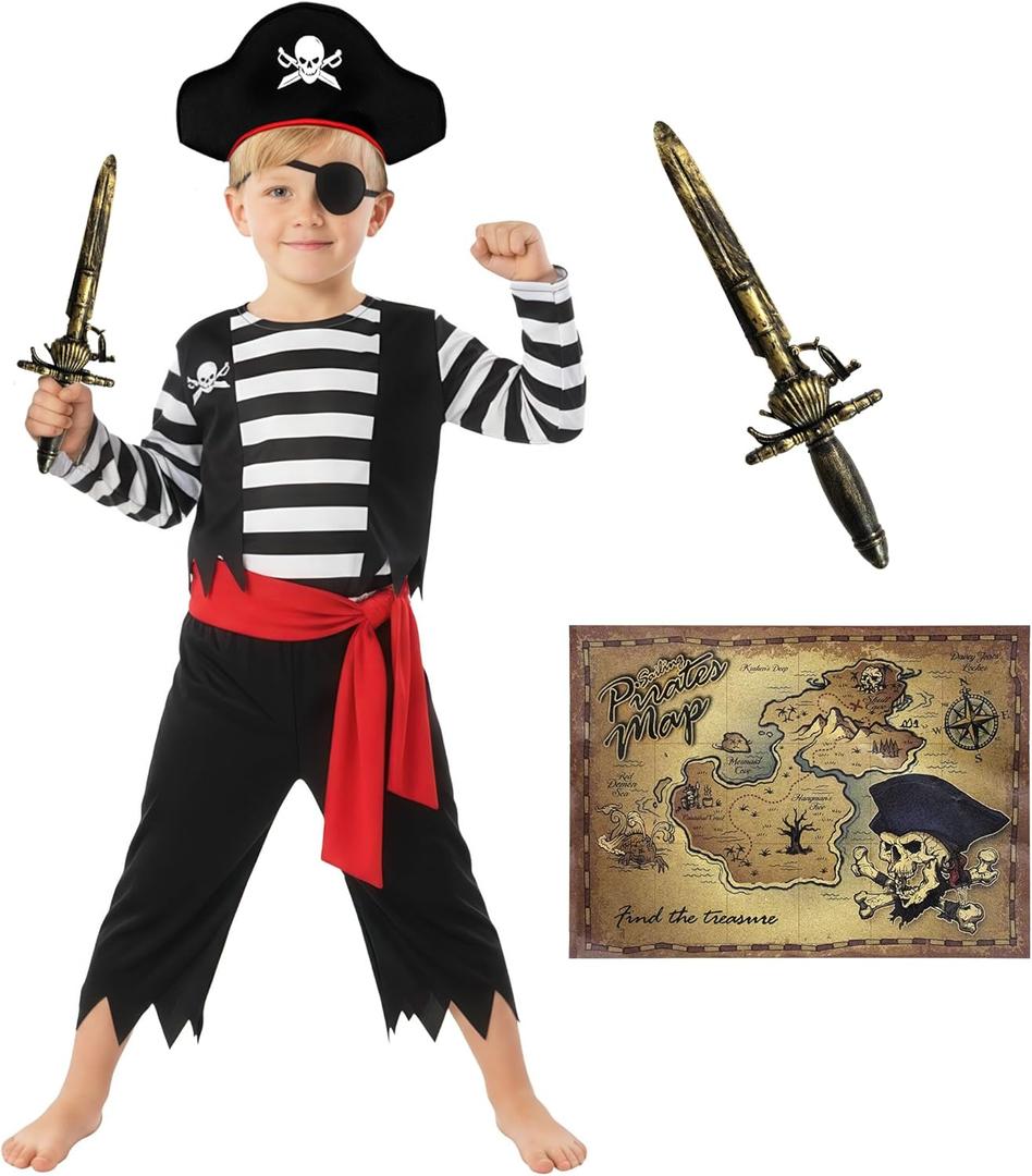 Morph Pirate Costume Kids, Boys Pirate Costume, Halloween Costumes For Kids, Boy Halloween Costumes (3-4 years)