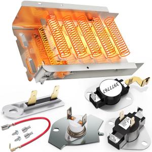 [UPGRADED] 279838 Dryer Heating Element for Whirlpool Kenmore Maytag Amana Roper, Dryer Heating Element Parts Include Dryer Thermostat Thermal Fuse, Replaces 2406026 3403585 w10724237