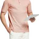 Rouen Mens Polo Shirts Short Sleeve Soft Lightweight Performance Dry Fit Jacquard Casual Collared Golf Polo Shirts for Men (XXL)