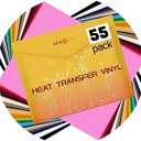 HTVRONT Heat Transfer Vinyl - 55 Pack 12" x 10" Iron on Vinyl Compatible with Cricut Cutting Machine, 44 Assorted Colors HTV Vinyl with 1 PTFE Sheet for All Cutter Machine - Easy to Cut & Weed