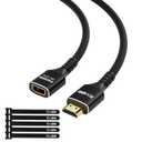 8K HDMI Extension Cable 12 FT, HDMI 2.1 Ultra High Speed Male to Female Cord Adapter, OFC Conductor, Compatible with Roku TV Stick PS5 PS4 Xbox Laptop PC Player Google Chromecast Wii U HDTV