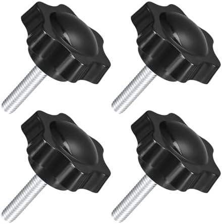 uxcell 4Pcs M6 x 25mm Star Knobs, Plastic Hex Shaped Clamping Knob Screw Hand Tightening Replacement Knob for Umbrella Base Replacement knob
