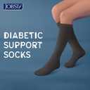 JOBST SensiFoot Diabetic Compression Socks for Men and Women 8-15 mmHg with Seamless Toe and Moisture Management - Extra Padding in Toe, Foot, and Heel Area - Knee High - Closed Toe - Brown, X-Large