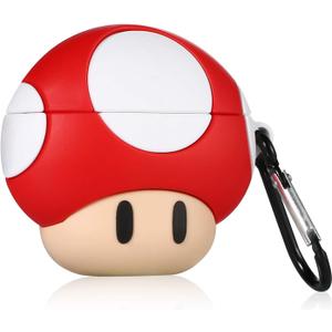 Coralogo Case for Airpods Pro 2019/Pro 2 Gen 2022 Cute,3D Animal Character Silicone Cartoon Kawaii Airpod Skin Fun Funny Cool Keychain Design Kids Teens Girls Boys Cover Cases Air pods Pro (Mushroom)