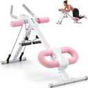 MERACH Ab Machine, Ab Workout Equipment, Adjustable Ab Trainer Machine for Abs Workout at Home Gym, Foldable, Knee Protection, Abdominal Trainer for Stomach Workout