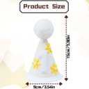 First Birthday Party Hat with Yellow Daisies, White Cone with Pom Pom, 1st Birthday Celebration