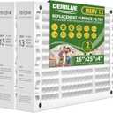 DerBlue 2PACK 16x25x4 MERV 13 Furnace Filter Replacement Compatible with Honeywell FC100A1029 Pleated HVAC,Foldable Design for Easy Installation & Space-Saving(Actual Size: 24.88 x 15.94 x 4.38 In)
