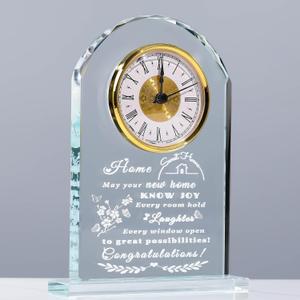 Qianwei House Warming Gifts New Home - Crystal Clock Gifts for Home Decor - Best Unique Housewarming Decor Ideas for New House Homeowner Men Friend Family