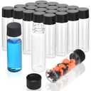 BIGLEE 100PCS Clear Small Glass Vials with Screw Caps (Clear, 3ML)