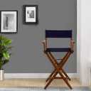 American Trails Extra-Wide Premium 30" Director's Chair Black Frame with Navy Canvas, Bar Height