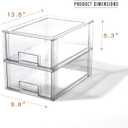 BINO | Stackable Storage Drawers, Large - 2 Pack, Clear | THE CRATE COLLECTION | Storage Bins With Drawers | Bathroom Organizers | Under Sink Organizer | Vanity Cabinet Home Organization