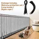 Hosuly Banister Guard 15 x 3.3 ft Balcony Netting for Kids Pets Stairway Safety Net Baby Fence Door Balcony Netting Safety Mesh Stair Net with No Drilling for Apartment Railing(Black)