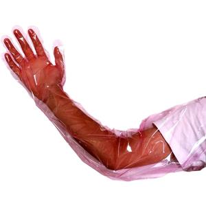 50 Pcs Insemination Long Gloves Disposable Plastic Film Gloves, Veterinary Insemination Rectal Long Gloves 35 inch Long for Livestock Gastrointestinal Examination