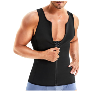 Wonderience Men Shapewear Slimming Body Shaper Compression Shirt Tank top with Zipper Underwear For Tummy Control, Size XL