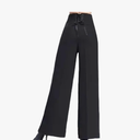 Ownwfeat Women's Latin Pants Dancing Wide-Leg Pants 