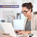 Reading Glasses for Women Men - 5 Pack Blue Light Blocking Spring Hinge Computer Readers Anti Glare UV Eyeglasses 1.5x