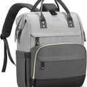LOVEVOOK Laptop Backpack for Women, 17 Inch Work Business Backpacks Purse With Large Capacity, Waterproof Nurse Bag College Bookbag for School, Waterproof Casual Daypack for Travel (Dark Gray-light Gray)