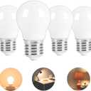 Spolico Low wattage A15 LED Light Bulb Replacement 15W 20W 25W E26 Base 120V 2W 150lm Soft White 2700K Non-Dimmable for Bathroom, Bedroom, Bedside Accent Lamps Pack of 4