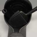 Toilet Plunger and Brush Set, Silicone Toilet Brush and Plunger with Holder for 5.7-inch Toilet Drain, 2-in-1 Toilet Brush Plunger Combo with Caddy Stand (Black)