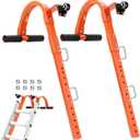 Ladder Roof Hook with Wheel Ladder Hooks for Roof Ridge Heavy Duty Steel Stabilizer Rubber Grip T-Bar for Damage Prevention Ladder Accessories 500 lb Weight Limit 2 Packs