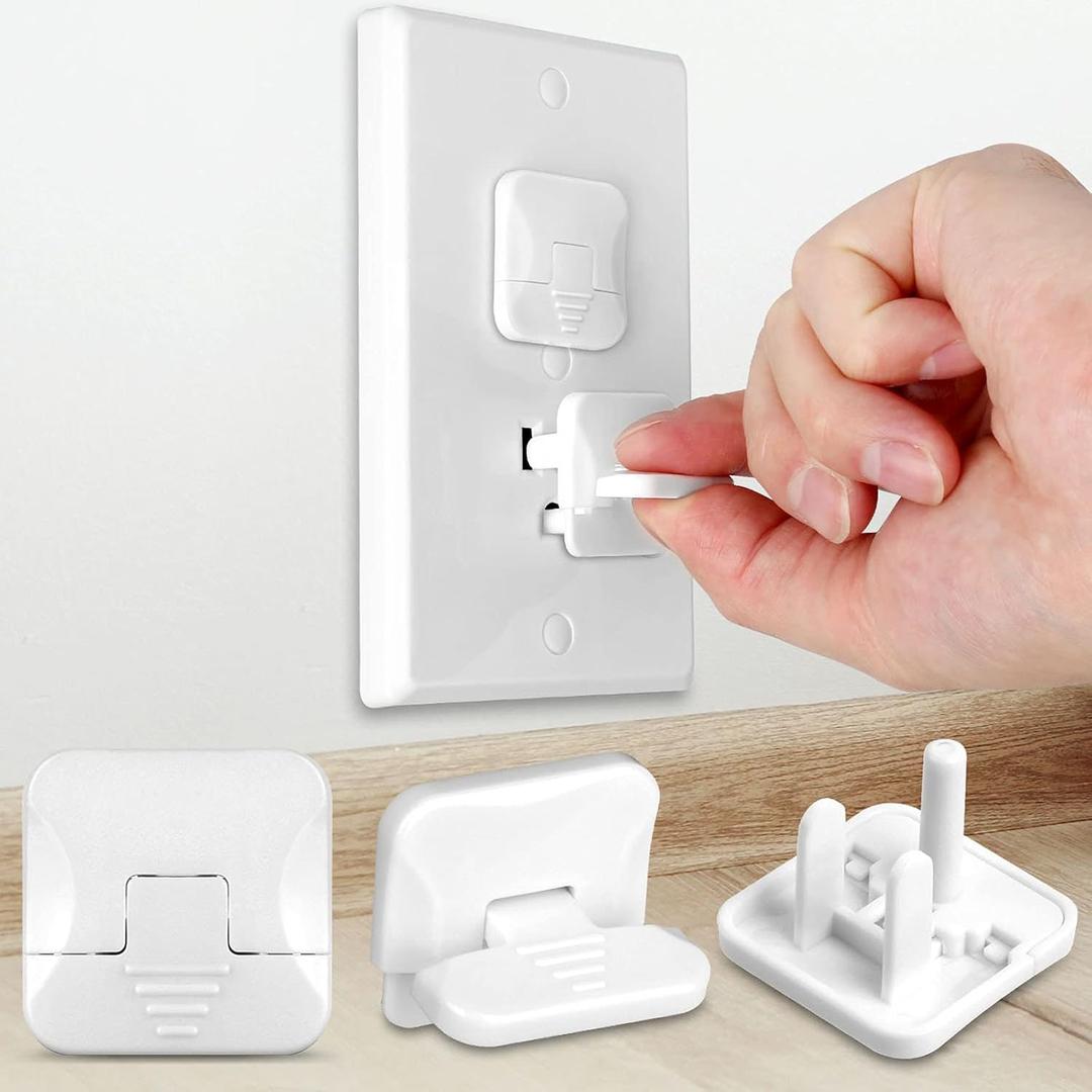 Mom's Choice Gold Awards Winner - Outlet Covers with Hidden Pull Handle Baby Proofing Plug Covers (45 Pack) 3-Prong Child Safety Socket Covers Electrical Outlet Protectors Kid Proof Outlet Cap, White