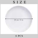 CAMBUY Melamine Plates 8 Pack 8 Inches Plastic Dinner Plates Set Services Lightweight Unbreakable Dinner Dishes for Kitchen Outdoor Camping