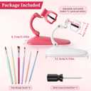 2 x Enhon 2 Pack Nail Polish Holder Stand with 6 Nail Art Brushes, Tilted Fingernail Polish Bottle Holder, Adjustable Angle And Anti-Spill, Fingernail Art Accessories Tools Includes Cross Screwdriver