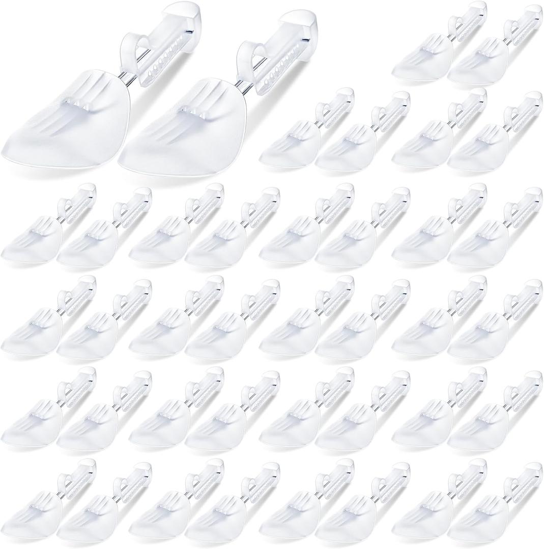 Honeydak 20 Pairs Plastic Shoe Tree Stretcher Sneaker Form Insert Adjustable Boot Shaper Holder Bulk (Size 5-8")