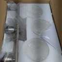 Brushed Nickel Bathroom Light Fixture, 3 Light Vanity Lights for Bathroom, Bath Lights with Milky White Frosted Glass Shades, E26 Socket