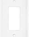 Henne Bery Modern Edge Decorative Wall Plate Switch Plate Outlet Cover, Durable Solid Zinc Alloy (Single Decorator 2PK, White)