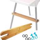 High Chair Footrest, Natural Bamboo Wooden Footrest Compatible with IKEA Antilop High Chairs Accessories, Adjustable HighChair Foot Rest