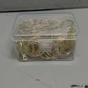 Hotop 60 Pieces 1.26 Inch Metal Drapery Curtain Rings Curtain Hanging Rings And 60 Pieces Metal Drapery Pin Hooks for Drapes Window Door Shower (Gold)