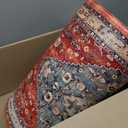 Collive Boho Kitchen Mats for Floor, Kitchen Mats Cushioned Anti Fatigue Waterproof Kitchen Rugs Sets of 2 Non-Skid Comfort Standing Mat for Kitchen, Office, Sink, Laundry, 20"x32"+20"x48"(Red) (Geometric Tribal)